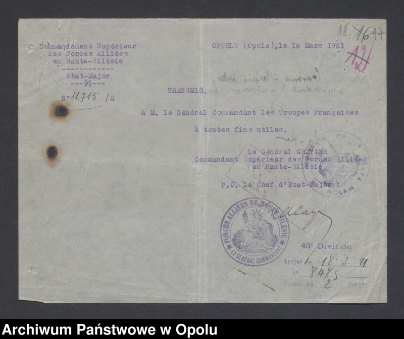 image.from.unit.number "/Korespondencja w sprawie kontroli, rewizji i dochodzeń wobec różnych osób-nielegalny pobyt, kolportaż prasy/ III 1921"