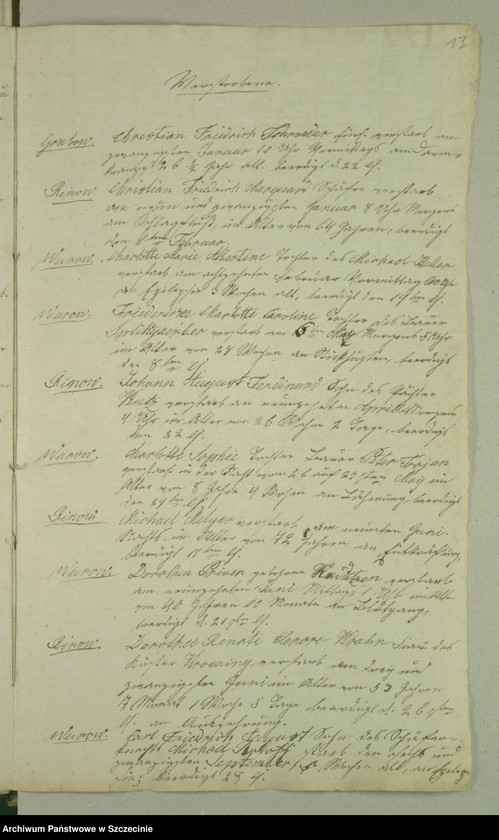 image.from.unit.number "Duplicate des Kirchenbuchs von den Grabowschen Gütern [Grabow]: Prützow [Prusinowo], Rienow [Rynowo], Tarnow [Tarnowo], Wuhrow [Worowo] und Mühlendorf [Poradz]"