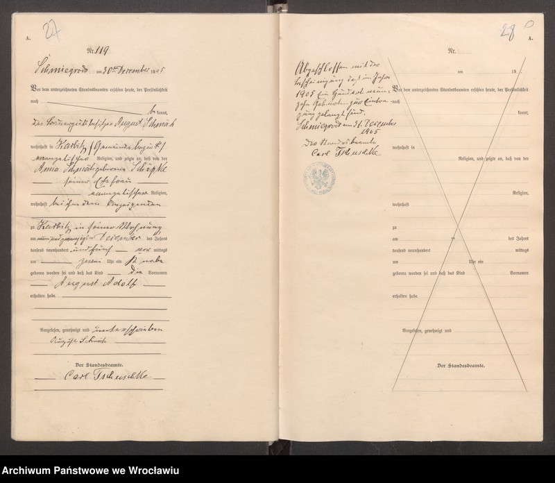 image.from.unit.number "Księga urodzeń Żmigródek (Schmiegrode) 1905-1906"