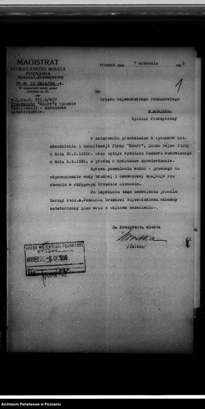 Obraz 5 z jednostki "Zatwierdzenie dodatkowe zakładu przemysłowego Firmy "Knorr" spółka z o. o. w Poznaniu"