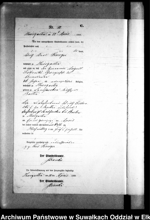 image.from.unit.number "Sterbe-Neben-Register des Preussischen Standes-Amtes Prinowen Kreis Angerburg"