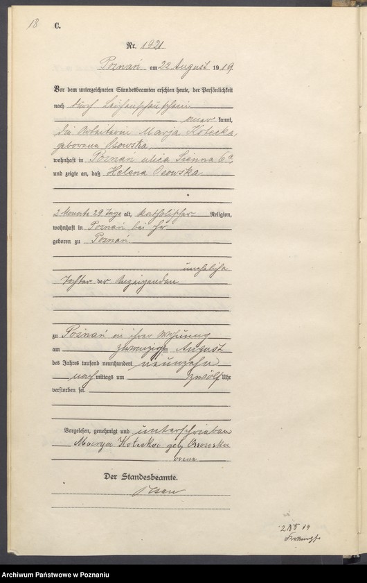 Obraz 20 z jednostki "Księga miejscowa zgonów tom V [Rejestr główny zgonów]"