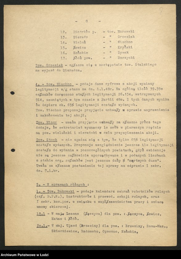 Obraz 9 z jednostki "Egzekutywa [protokóły z posiedzeń]"