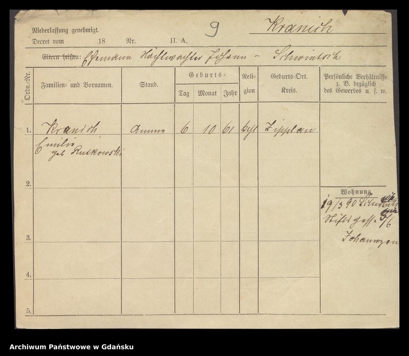 image.from.unit.number "Karty meldunkowe: Kranich - Kraski"