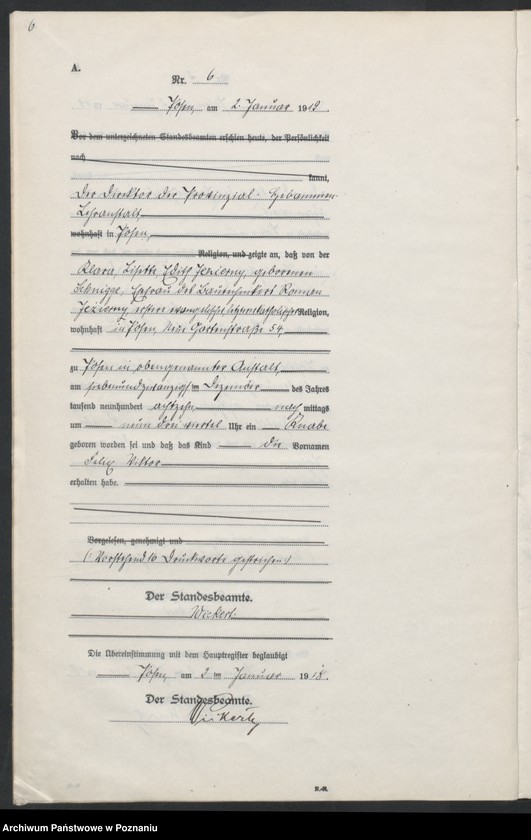 Obraz 8 z jednostki "Księga urodzeń odpis tom I [Rejestr poboczny urodzeń]"