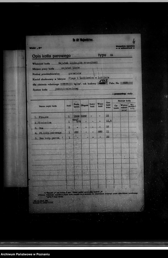 Obraz 8 z jednostki "Gorzelnia majątku Lipie powiat wrzesiński nr woj. 6421"