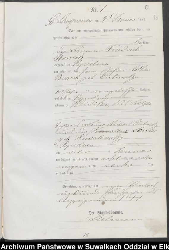 image.from.unit.number "Sterbe-Haupt-Register des Königlichen Preussischen Standes-Amtes Guszianka Kreis Sensburg"