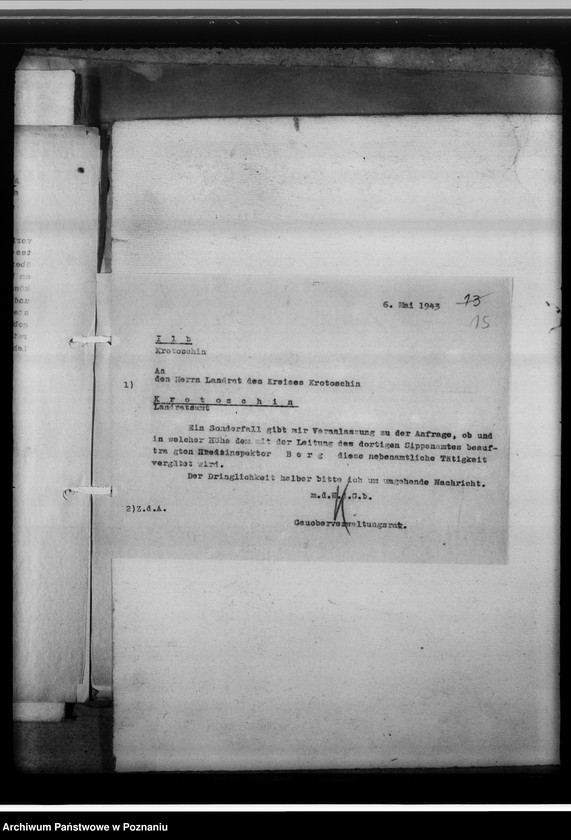 Obraz 19 z jednostki "[Korespondencja w sprawach organizacyjnych, sprawozdanie z działalności Kreissippenamt w Krotoszynie]"