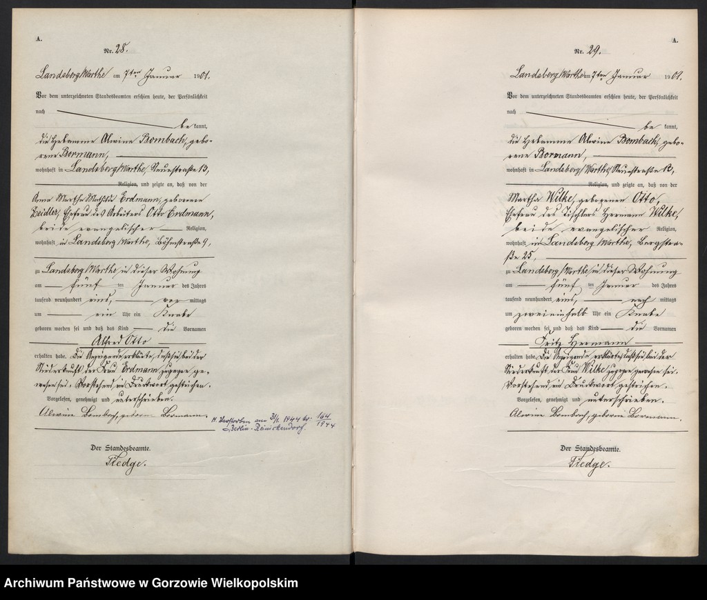 Obraz 17 z jednostki "Geburts Register"