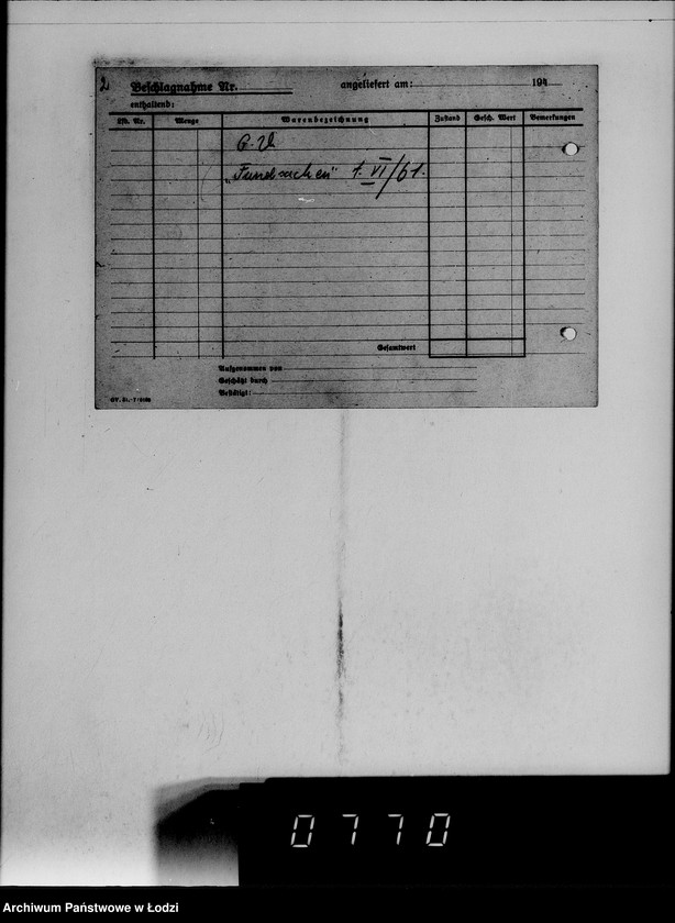 Obraz 6 z jednostki "Fundsachen. [Kartoteka]"