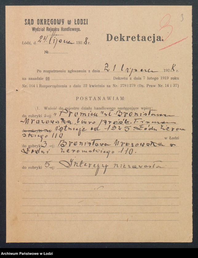 Obraz 5 z jednostki "„Promień” – Bronisława Mrozowska – biuro próśb"