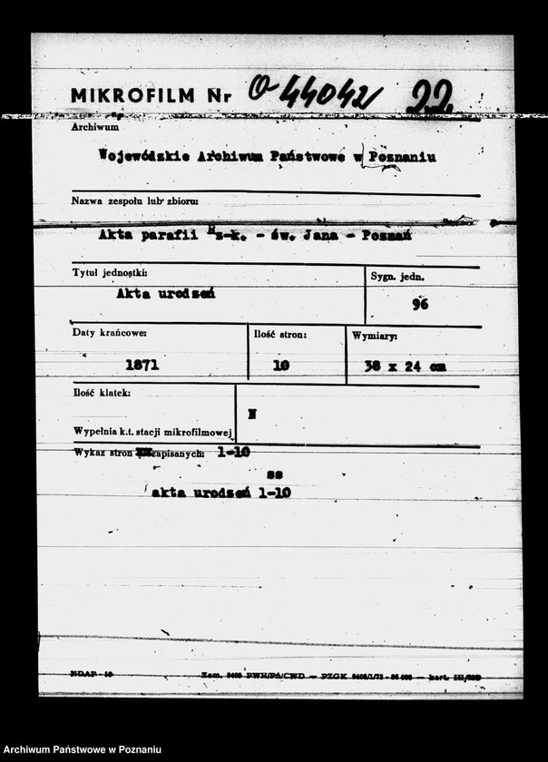 Obraz 1 z jednostki "Księga urodzeń"