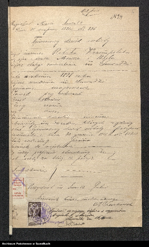 image.from.unit.number "[Dokumenty do akt małżeństw okręgu bożniczego w Suwałkach z 1922 roku]"