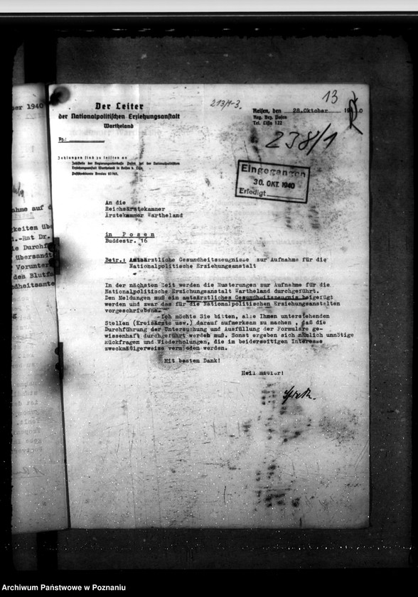 Obraz 17 z jednostki "Tropendiensttauglichkeit. Erholungsfürsorge für Volksdeutsche. Untersuchung der Leistungspolen durch die Gesundheitsämter. Tauglichteitsuntersuchung für das Lehramt."