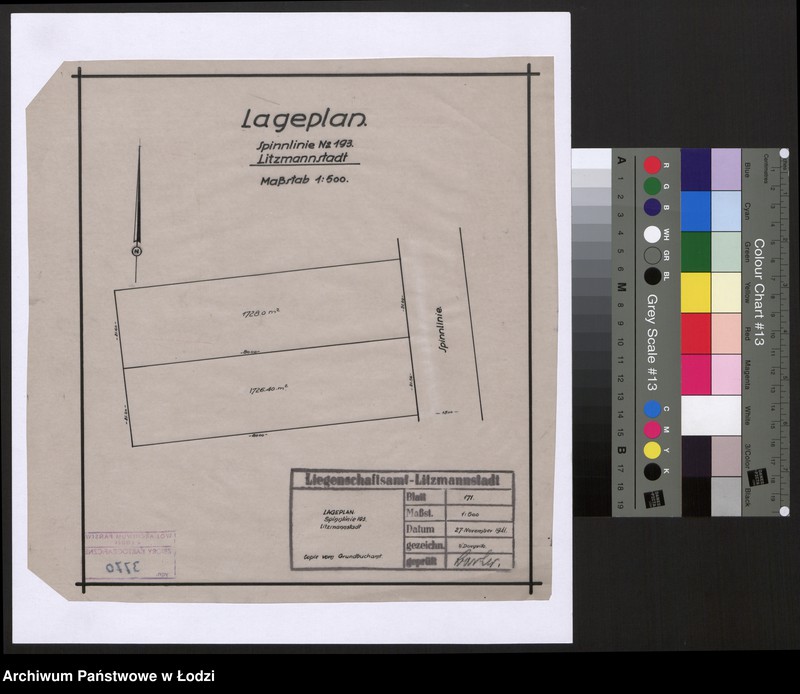 Obraz 1 z jednostki "Lageplan Spinnlinie Nr 193 Litzmannstadt"