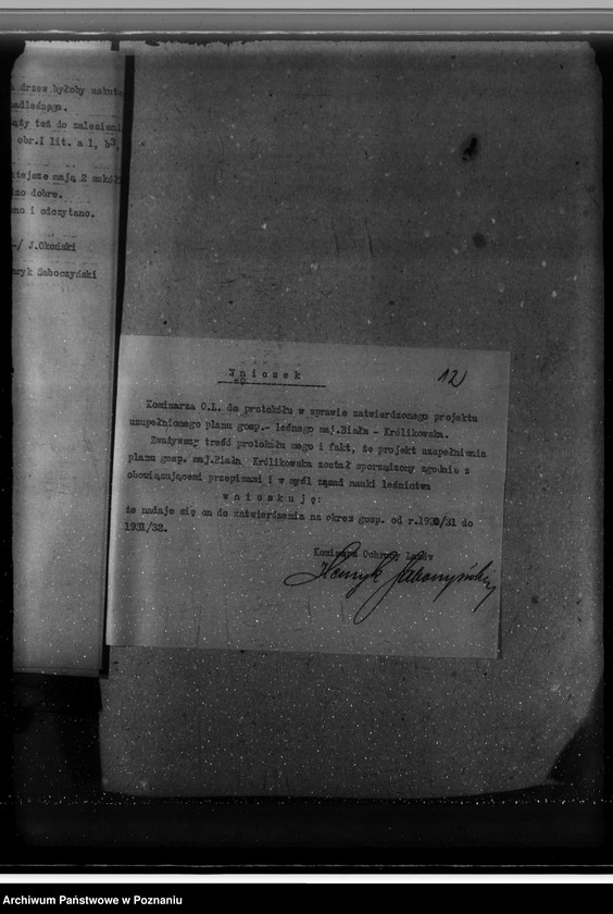 Obraz 16 z jednostki "Sprawa zatwierdzenia uzupełnienia planu gospodarstwa leśnego dla obciążonych służebnościami lasów majątku Biała-Królikowska powiatu konińskiego"