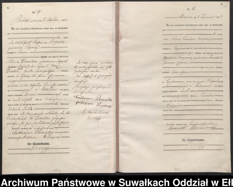 image.from.unit.number "Geburts-Haupt-Register des Königlichen Preussischen Standes-Amtes Bialla Kreis Johannisburg"