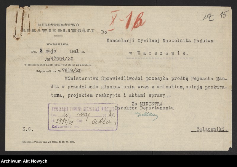 image.from.unit.number "Ułaskawienia z b. Kongresówki - nieuwzględnione, ale najczęściej objęte amnestią, dotyczące zabójstw, pobicia, kradzieży, oszustwa, spraw mieszkaniowych, gorzelnictwa, zniesławienia, zniewagi duchowieństwa i obrządków kościoła rzymsko - katolickiego, wykroczeń funkcjonariusza policji, występowania przeciw służbie wojskowej oraz powtarzania w czasie odwrotu wojska polskiego rzekomych wieści o jego klęskach"