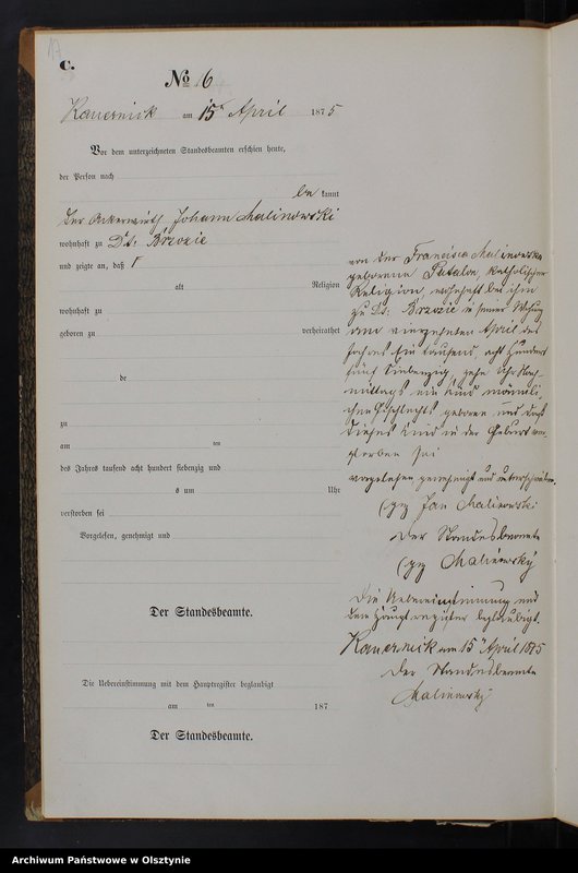 image.from.unit.number "Sterbe-Neben-Register Tom I,Nr 1 - 62"