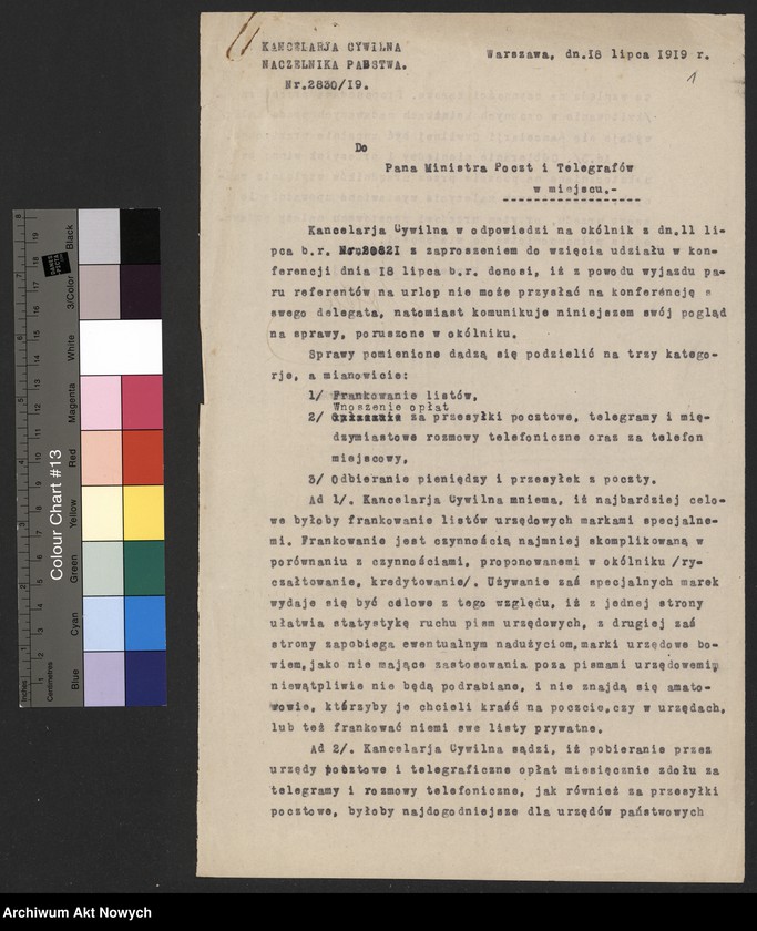 image.from.unit.number "Działalność Prezydium Rady Ministrów, Ministerstw : Poczt i Telegrafów, Kolei Żelaznych, Zdrowia, Spraw Wewnętrznych. Korespondencja z sejmem RP w sprawie lokomocji, w urzędach państwowych i armii"