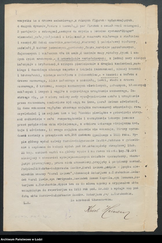 Obraz 10 z jednostki "Karol Heinem – sprzedaż przędzy i manufaktury"