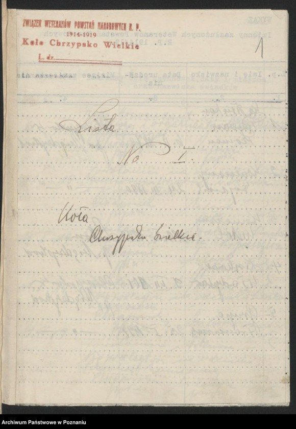 Obraz 2 z jednostki "Chrzypsko Wielkie, powiat Międzychód akta koła."