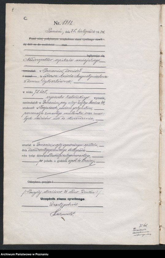 Obraz 6 z jednostki "Księga miejscowa zgonów tom IV [Rejestr główny zgonów]"