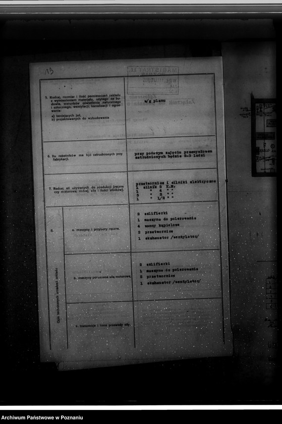 Obraz 18 z jednostki "Zatwierdzenie zakładu przemysłowego /warsztatu galwanizacyjnego/ W. Pińskiego w Poznaniu"
