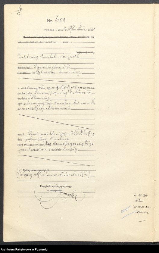 Obraz 12 z jednostki "Księga miejscowa zgonów tom II [Rejestr główny zgonów]"