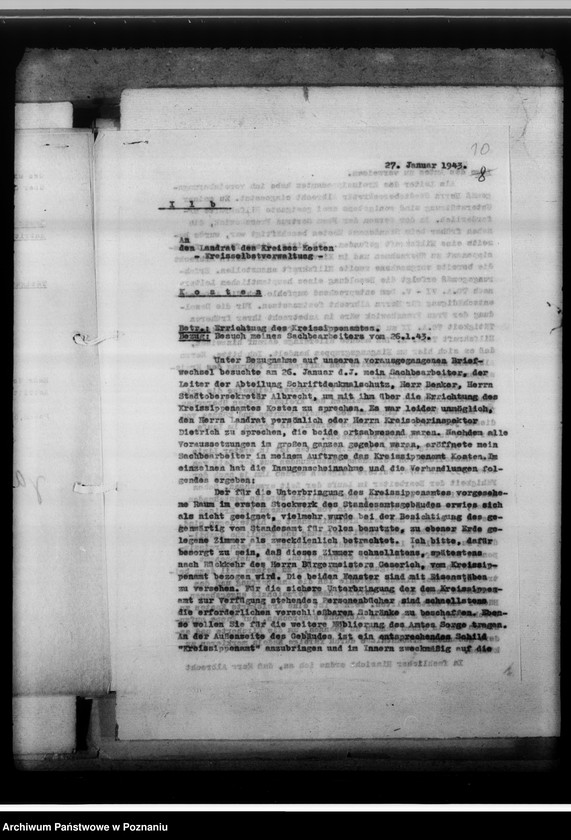 Obraz 13 z jednostki "[Korespondencja w sprawach organizacyjnych, sprawozdanie z działalności Kreissippenamt w Kościanie]"