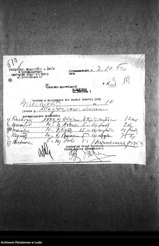 Obraz 13 z jednostki "[Kuchnia, ul. Brzezińska 10. Działalność kuchni, personel, konsumenci, kontrole]"