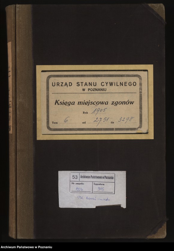Obraz 2 z jednostki "Księga miejscowa zgonów tom VI"