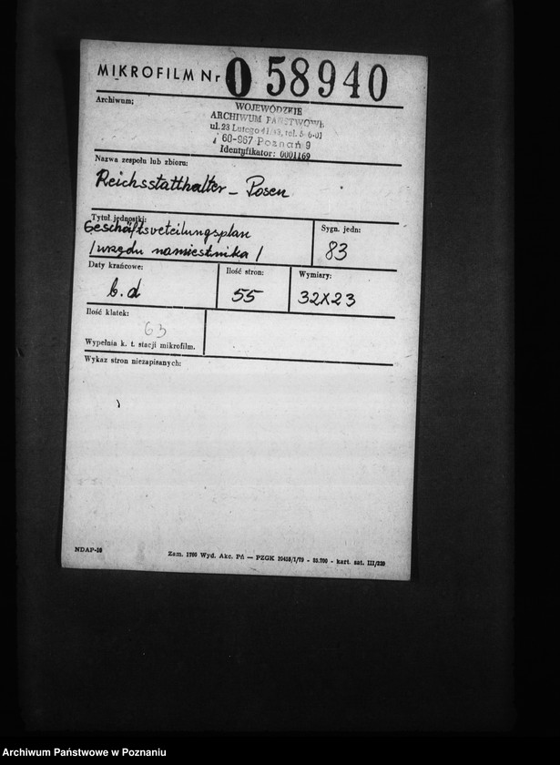 Obraz 2 z jednostki "Geschäftsverteilungsplan (urzędu namiestnika)"