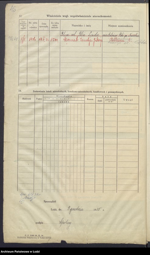 image.from.unit.number "Księga inwentarzowa nieruchomości m. Łodzi ul. Bielańska"