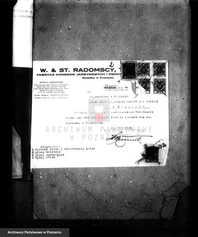 Obraz 15 z jednostki "Firma W. St. Radomski Pleszew nr fabr kotła 588, nr woj. kotła 4593"