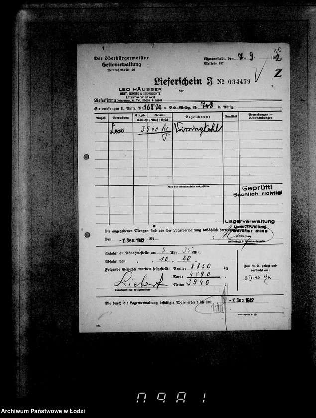 image.from.unit.number "Lebensmitteleinkauf. Aufträge, [Lieferscheinen und Rechnungen] 16841-16870 [Dostawa artykułów pierwszej potrzeby do Getta]"