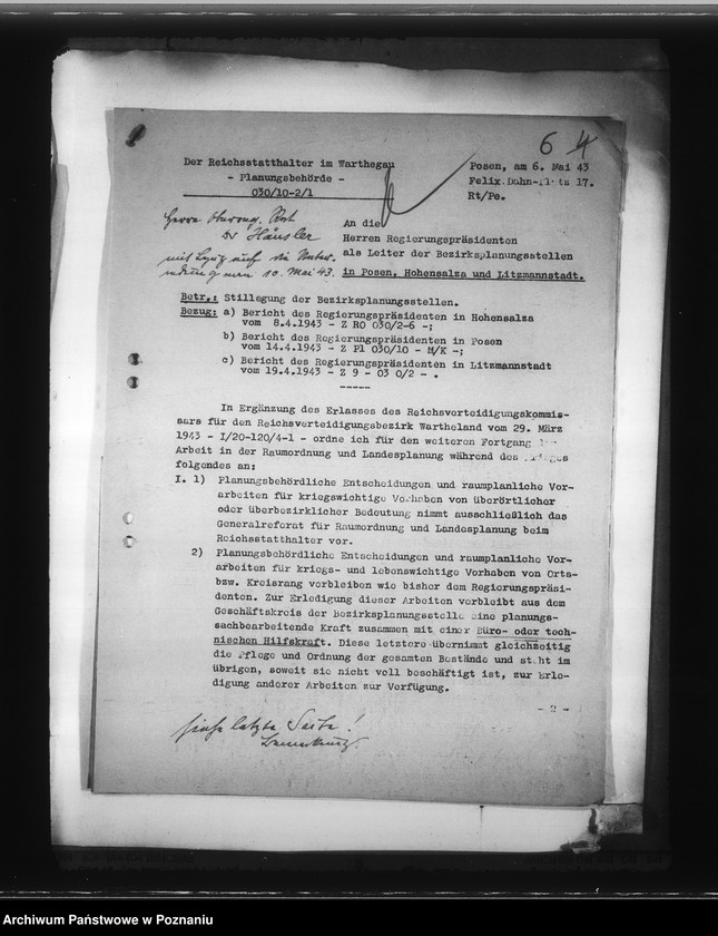 Obraz 10 z jednostki "Zlikwidowanie komórek organizacyjnych rejencji zajmujących się planowaniem"