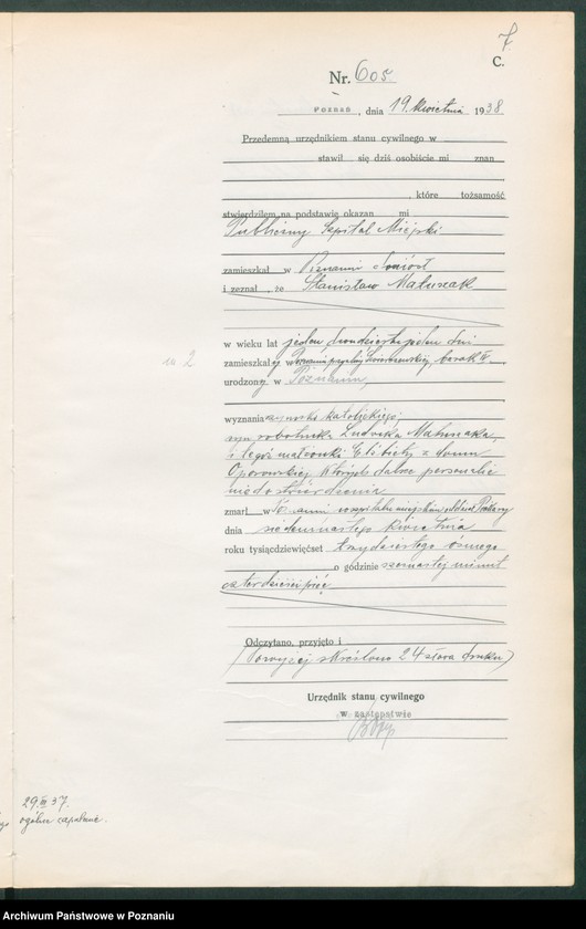 Obraz 9 z jednostki "Księga miejscowa zgonów tom II [Rejestr główny zgonów]"