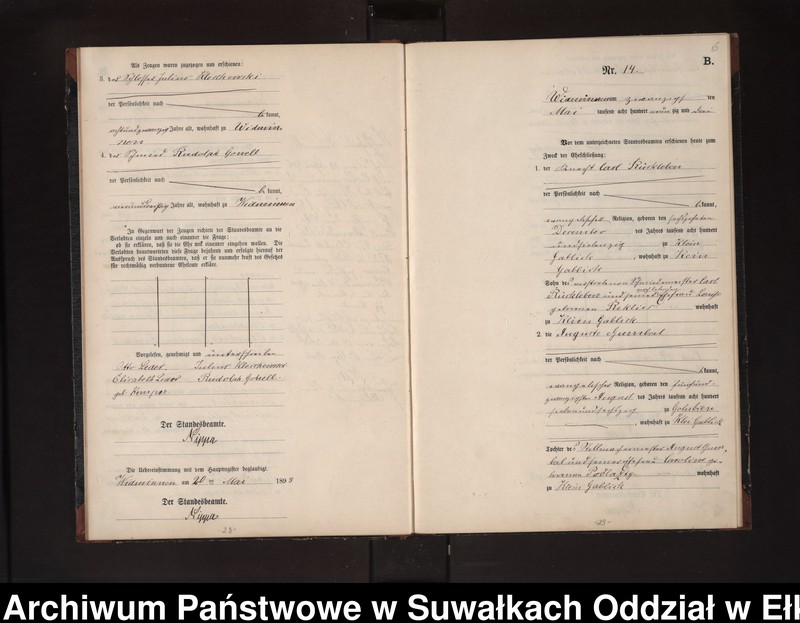 image.from.unit.number "Heiraths-Neben-Register des Preussischen Standes-Amtes Widminnen Kreis Loetzen"