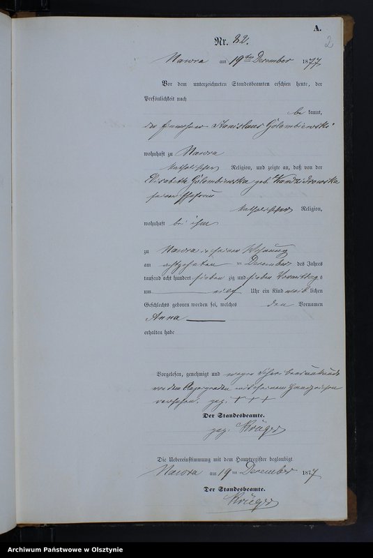 Obraz z jednostki "Geburts-Neben-Register Tom II,Nr 82 - 88"
