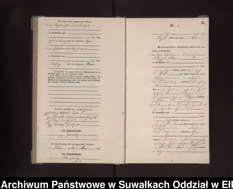 image.from.unit.number "Heiraths-Neben-Register des Preussischen Standes-Amtes Rhein Kreis Loetzen"