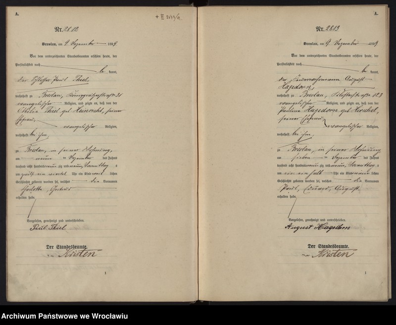 image.from.unit.number "Geburts-Haupt-Register Breslau II 1899 Band 8"