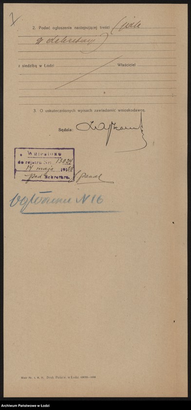 Obraz 9 z jednostki "„Łódzki Textil” – Cypra Helfgot, Chaim Lajzer Heber – tkalnia mechaniczna i ręczna"