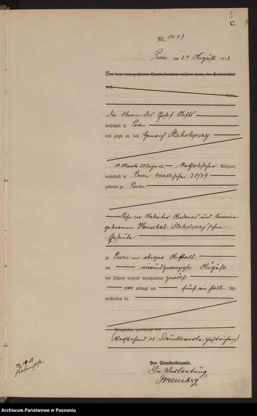 Obraz 11 z jednostki "Księga miejscowa zgonów tom IV [Rejestr główny zgonów]"