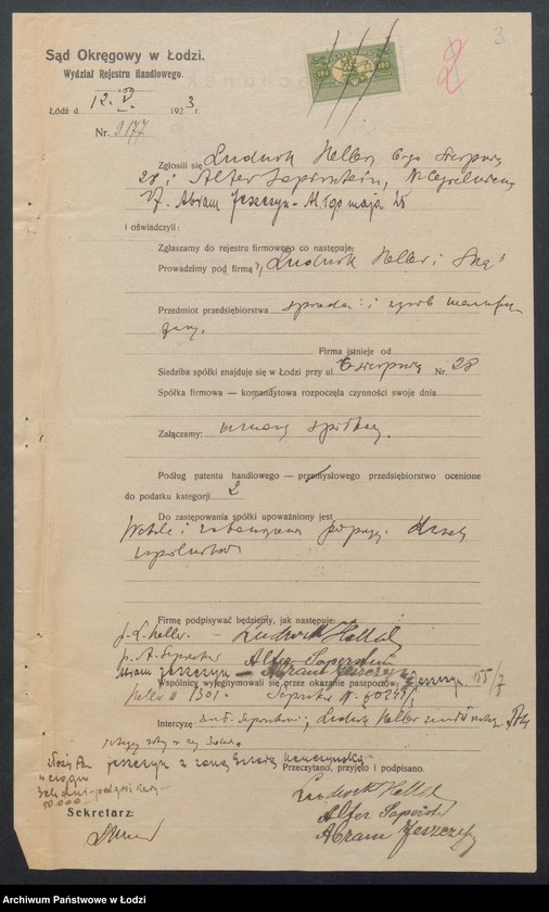 Obraz 5 z jednostki "Ludwik Heller i S-ka – wyrób i sprzedaż towarów manufakturowych"