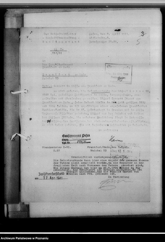 Obraz 11 z jednostki "Veröffentlichungen. Zeitschrift für Ostdeutsche Sippenforschung [przedmowa wydawcy do pierwszego zeszytu czasopisma]"