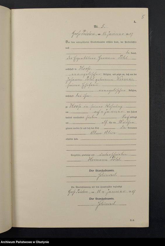 Obraz 7 z jednostki "Geburts-Neben-Register Nr 1 - 35"