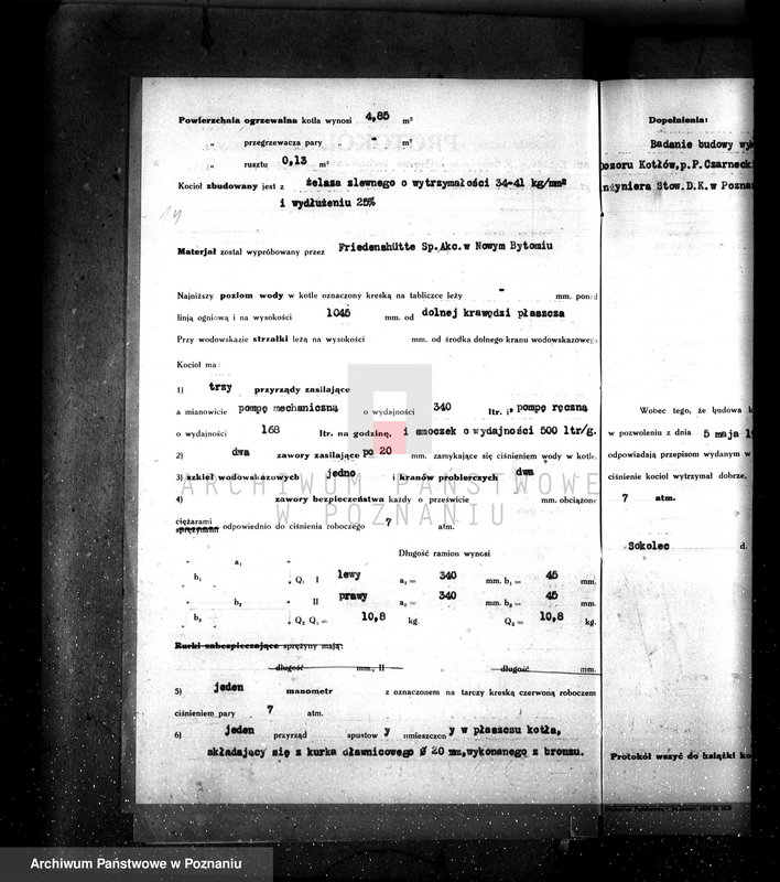 Obraz 18 z jednostki "Mleczarnia w Solcu pow chodzieski własność właściciel Piętyszek, kocioł nr fabryczny 88, nr woj. 6428"