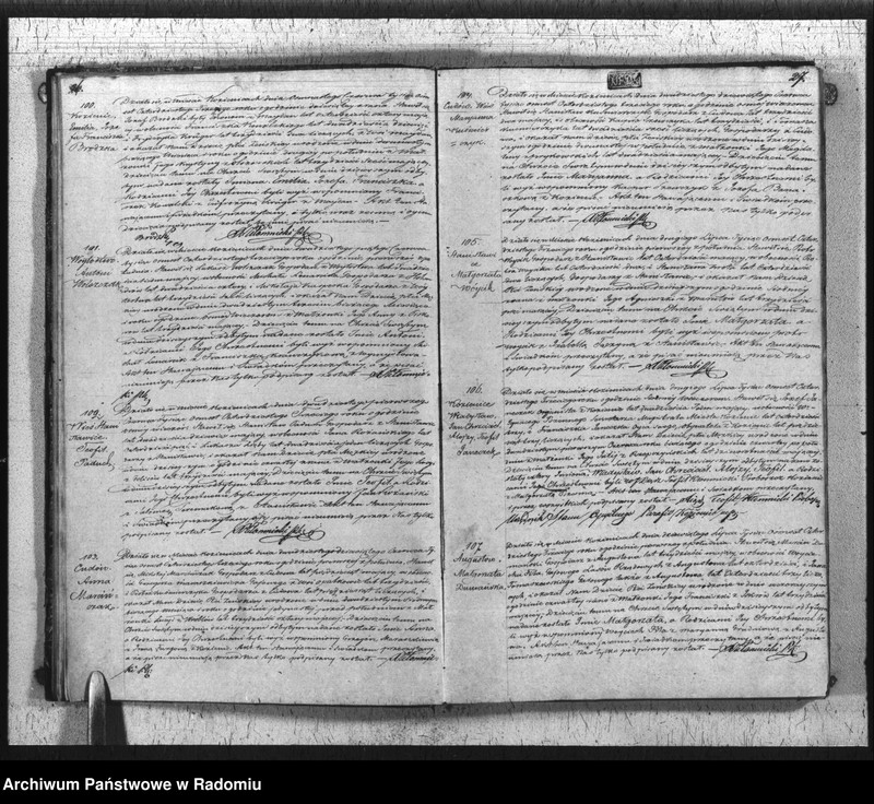 Obraz 16 z jednostki "Duplikat Aktów Cywilno - Religijnych Urodzenia, Zaślubienia i Zejścia Parafii Kozienice Rok 1843 służący"