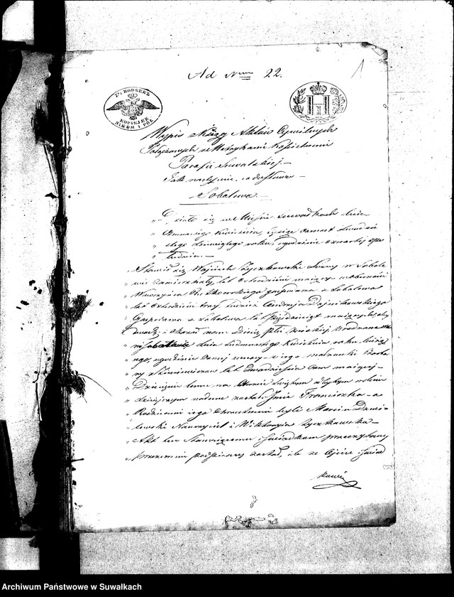 image.from.unit.number "Anneksa do Akt Zaślubionych Parafii Wigierskiey z Roku 1850-go."